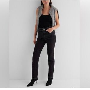 Express High Rise Black Women's Jeans 4R modern straight casual office Y2K goth